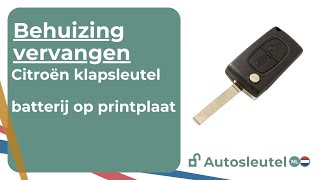 Citroën 2knops klapsleutel  Batterij op printplaat [upl. by Bigod]