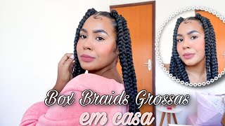 COLOQUEI BOX BRAIDS SOZINHA EM CASA  12 TRANÇAS  Super fácil   BEKA CERQUEIRA [upl. by Fae]