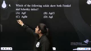 Which of the following solids show both Frenkel and Schottky defect [upl. by Onaivlis]