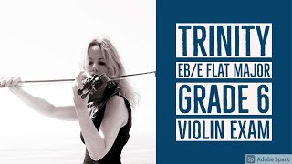 Trinity grade 6 violin exam scales Eb E flat major scale arpeggio Dominant 7th Separate bows [upl. by Yolanthe309]