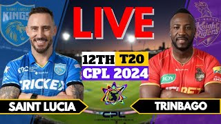 Saint Lucia Kings vs Trinbago Knight Riders Live SLK VS TKR LIVE CPL LIVE 2024Match12 [upl. by Beaulieu]