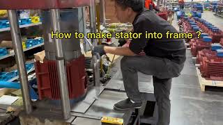 How to make Stator in frame  📲8615967007958manufacturer electricmotor industrial pump motor [upl. by Ativoj]