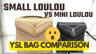 YSL TOY LOULOU VS SMALL LOULOU ❤️ Mini Loulou vs Small Loulou Bag Comparison Saint Laurent Handbags [upl. by Nahgem]