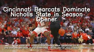 Cincinnati Bearcats Dominate Nicholls State in Season Opener [upl. by Chaworth642]