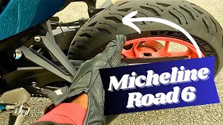 Michelin Road 6Best sticky motorcycle tirenewrider motovlog motorcycle tires [upl. by Haramat]