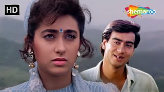 Log Barso Judaa Hoke Jeete Hain HD  Ajay Devgn Karisma Kapoor  Jigar 1992  Sadhana Sargam [upl. by Rebah]