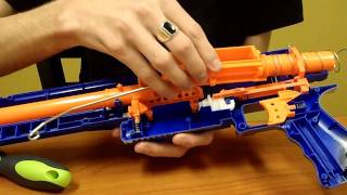 How To The Nerf Raider CS35 Mod Tutorial AR and Safety Removal Jam door Removal [upl. by Nnaecyoj594]