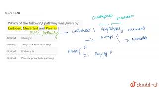 Which of the following pathway was given by Embden Meyerhof and Parnas [upl. by Sower]