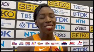 Murielle Ahoure almost breaks down in tears speaking about missing the women’s 100m semifinals [upl. by Lorna]