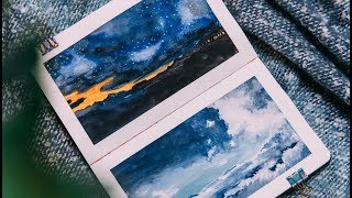 How to Paint a Watercolor Sky Easy Tutorial [upl. by Towland]