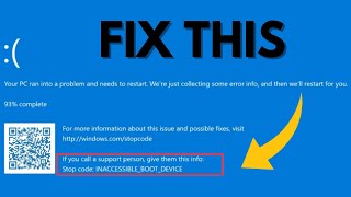 How to Fix Inaccessible Boot Device Windows 11 BSOD Fix [upl. by Lam]