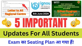 IGNOU Released 5 Important Updates for All StudentsExam Reschedule New Program Launched Practical [upl. by Amber]