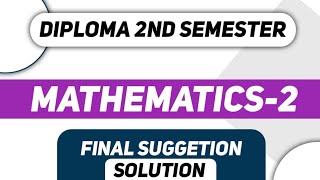 Math 2 Final Super Suggestions 2023 I Diploma 2nd semester final exam I Polytechnic Mathematics 2 I [upl. by Aiouqes415]