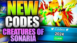 NEW UPDATE CREATURES OF SONARIA CODES  ROBLOX 2024 [upl. by Maillil]