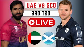 Scotland vs United Arab Emirates 3rd T20 LIVE  SCO vs UAE  UAE Tour of Scotland 2024 [upl. by Gifferd]