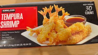 COSTCO KIRKLAND TEMPURA SHRIMP REVIEW TASTE TEST  COSTCO FINDS [upl. by Neleb691]