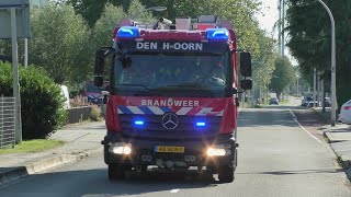 Opkomst en Uitruk Brandweer Den Hoorn 156030 met spoed naar een OMS brandmelding in Delft [upl. by Nat616]