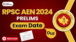 RPSC AEn 2024 Pre Exam Date Announced  RPSC AE Exam Calendar out  Next Engineer [upl. by Enrobso733]