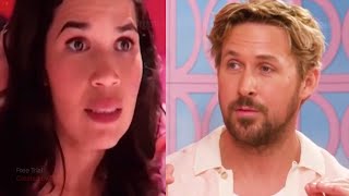 Ryan Gosling Reacts To America Ferreras Barbie Monologue [upl. by Oijres49]