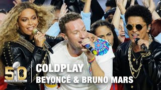 Coldplays FULL Pepsi Super Bowl 50 Halftime Show feat Beyoncé amp Bruno Mars  NFL [upl. by Ralph]