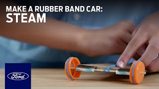 Science in a Snap Make a Rubber Band Car  STEAM  Ford [upl. by Guyon]