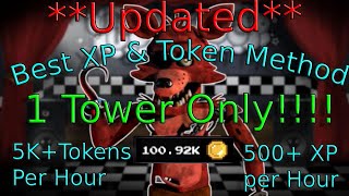 Updated Fastest Coin and XP Method in Five Nights TD 1 Tower Only [upl. by Dnomsed293]