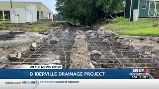 D’Iberville shuts down Suzanne Drive to fix drainage problems [upl. by Airdnaz216]