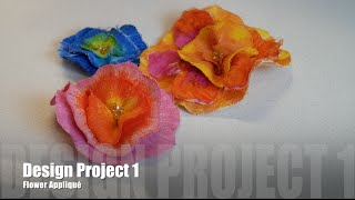 FABRIC FLOWERSAPPLIQUÉ  how to make dye and embellish them Sewing Project 1 The Flowers [upl. by Samtsirhc]