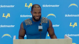 JK Dobbins On Training Camp amp Team Identity  LA Chargers [upl. by Ainadi]