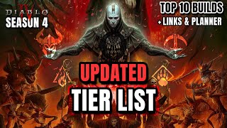 UPDATED TIER LIST Top 10 Builds to play in Season 4  Diablo 4 [upl. by Emse]