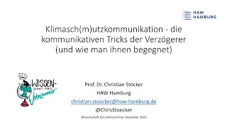 Klimaschmutzkommunikation  die kommunikativen Tricks der Verzögererund wie man ihnen begegnet [upl. by Maurreen]