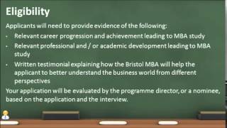 UK  University of the West of England Bristol MBA Scholarship 141101 [upl. by Onez]