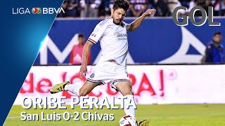 Gol de O Peralta  San Luis 0  2 Chivas  Liga BBVA MX  Jornada 4  CL 2020 [upl. by Yalhsa]