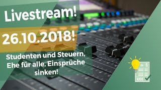 Steuernews und Steuertalk am 26102018  Studenten und Steuern und Ehe für alle [upl. by Eivol]