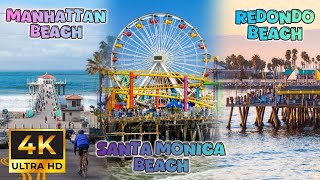 BingeWorthy Tour  3 Summer Beach  Manhattan Santa Monica Redondo 4k walking tour in Los Angeles [upl. by Auberon]