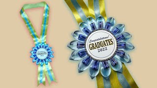 Graduation Lei  DIY  Ribbon Rosette  Award  Crafts [upl. by Dituri]