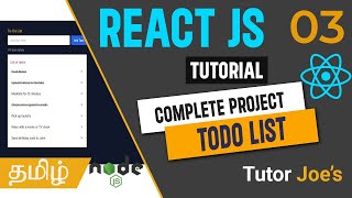 Build a Reactjs ToDo List App with LocalStorage  StepbyStep Tutorial CRUD Tamil  Part3 [upl. by Armond]