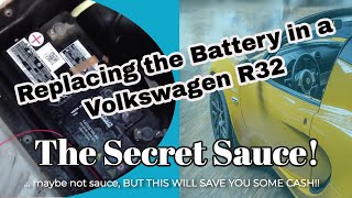 Replacing the battery in a Volkswagen R32 [upl. by Nylirem]