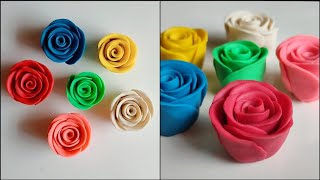 How to make rose with Clay clay art idea [upl. by Tohcnarf356]