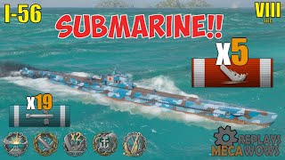 Submarine I56 5 Kills amp 207k Damage  World of Warships Gameplay [upl. by Lehcsreh]