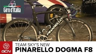 Pinarello Dogma F8  Team Skys New Bike  Giro DItalia 2014 [upl. by Aikam]