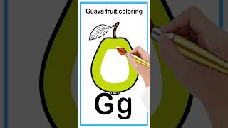 How to Draw guava Step by Step  Easy guava fruit coloring page I fruitcolor kidsvideos [upl. by Santos]