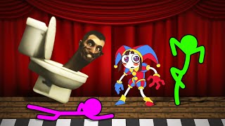 Stickman VS Minecraft Skibidi Toilet Vs Pomni  AVM Shorts Animation [upl. by Wolfy131]