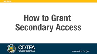 How To Grant Secondary Access [upl. by Torhert175]