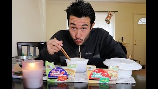 Bowl Noodle Hot amp Spicy vs Spicy Kimchi 🍜 Nongshim Ramen Soup Mukbang Review [upl. by Sim]