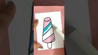 Satisfying  reverse  asmr  drawing and colouring  ice cream drawing  brush markers [upl. by Watt]