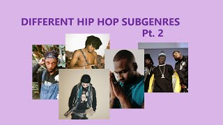 Different Hip Hop Subgenres Part 2 [upl. by Naaitsirhc]