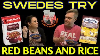 First time Two Swedes try Red Beans and rice with Martha White Cornbread [upl. by Anovahs]