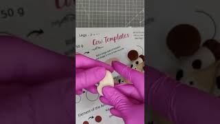 Fondant cow horse pig cake topper  VIDEO Tutorial with Templates [upl. by Nylimaj454]