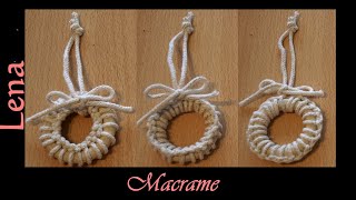 𝗠𝗮𝗰𝗿𝗮𝗺𝗲 with 𝗟𝗲𝗻𝗮💫 Makramee Kranz 💫 Macrame Wreath ornament 💫Christbaumschmuck DIY How to cover ring [upl. by Cherye]